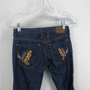 Frankie B embroidered butterfly bell bottoms 2